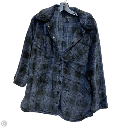 Jacket Faux Fur & Sherpa By Torrid In Blue, Size: M