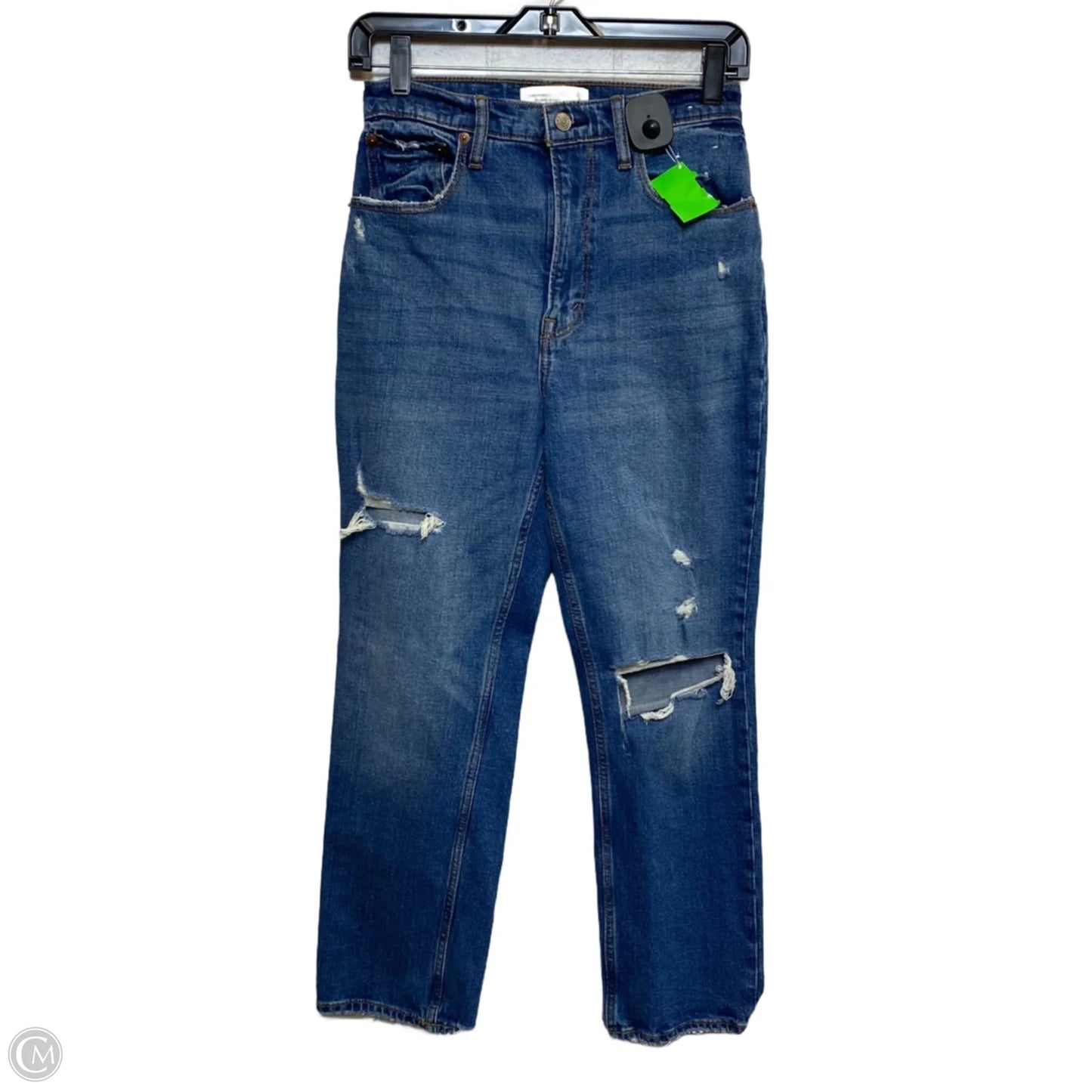 Jeans Straight By Abercrombie And Fitch In Blue Denim, Size: 2