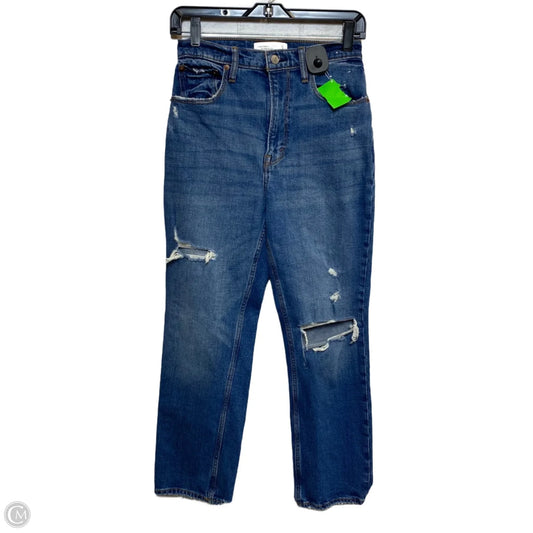 Jeans Straight By Abercrombie And Fitch In Blue Denim, Size: 2