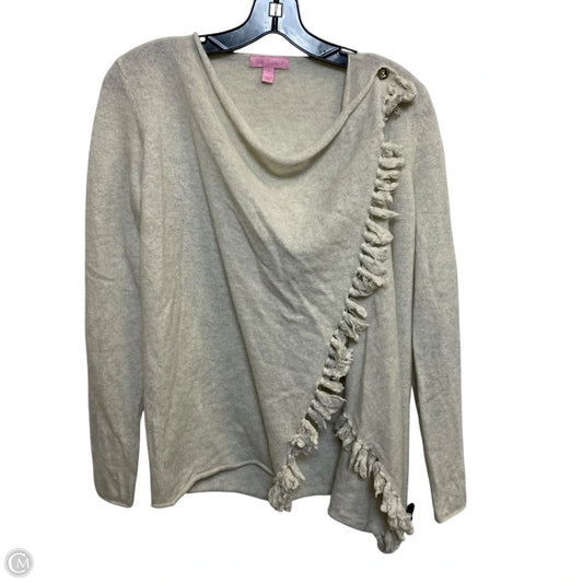 Sweater Cardigan Cashmere Designer By Lilly Pulitzer In Cream, Size: S