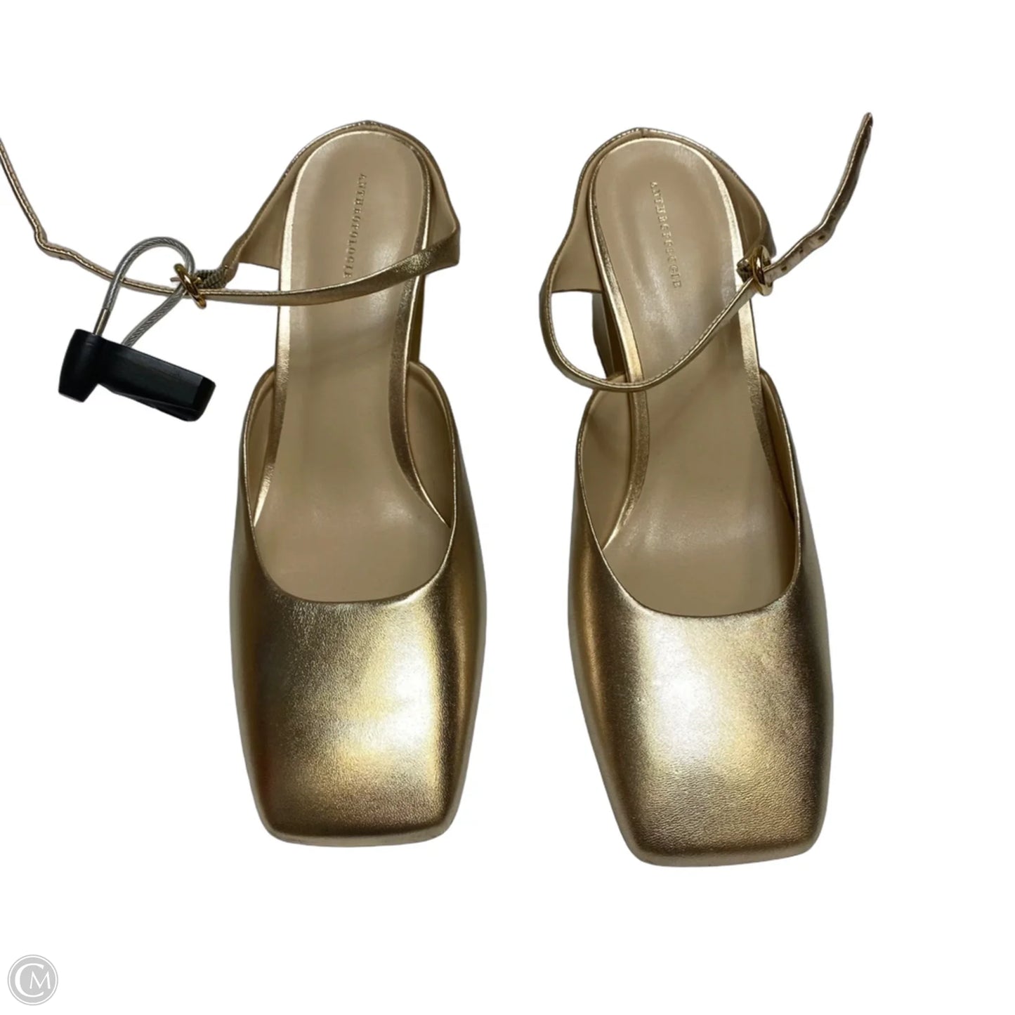 Shoes Heels Block By Anthropologie In Gold, Size: 7