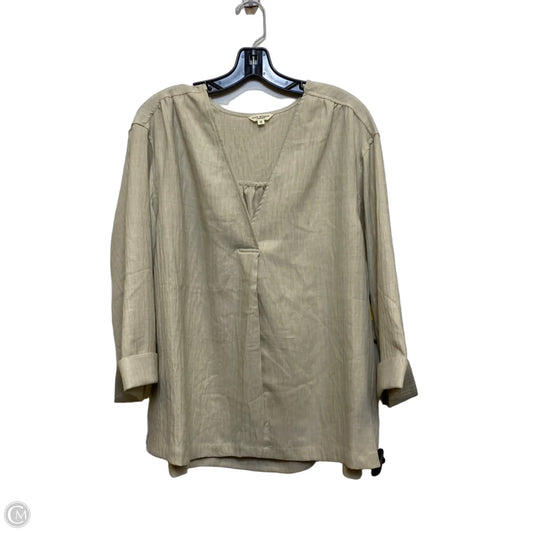 Top Long Sleeve By Max Studio In Cream, Size: 1x