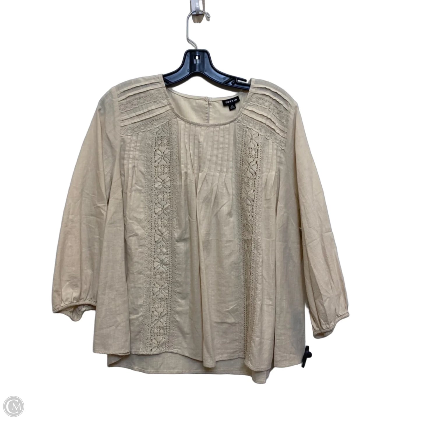 Top Long Sleeve By Torrid In Beige, Size: L