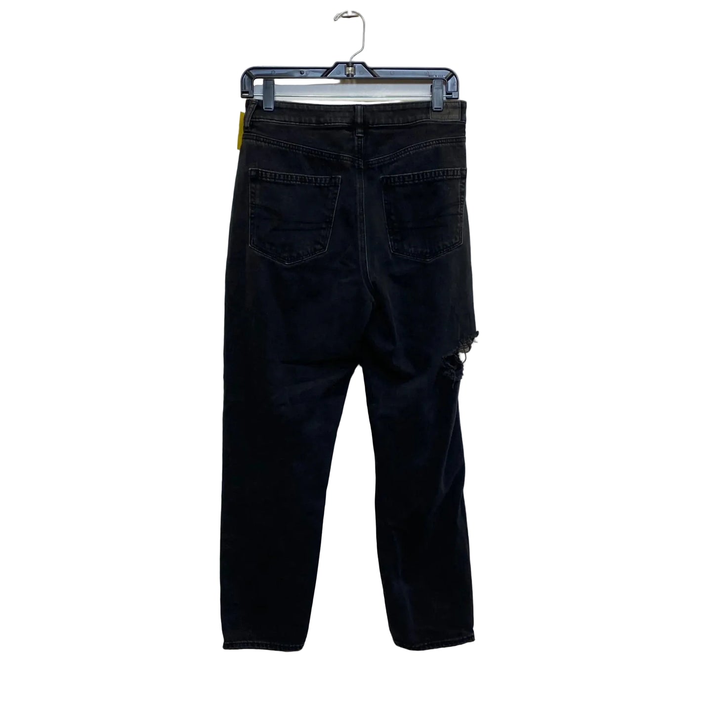 Jeans Straight By American Eagle In Black Denim, Size: 6