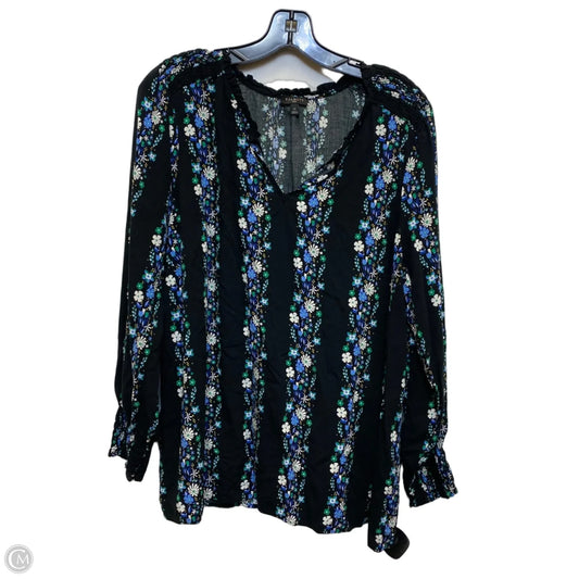 Top Long Sleeve By Talbots In Black, Size: 1x