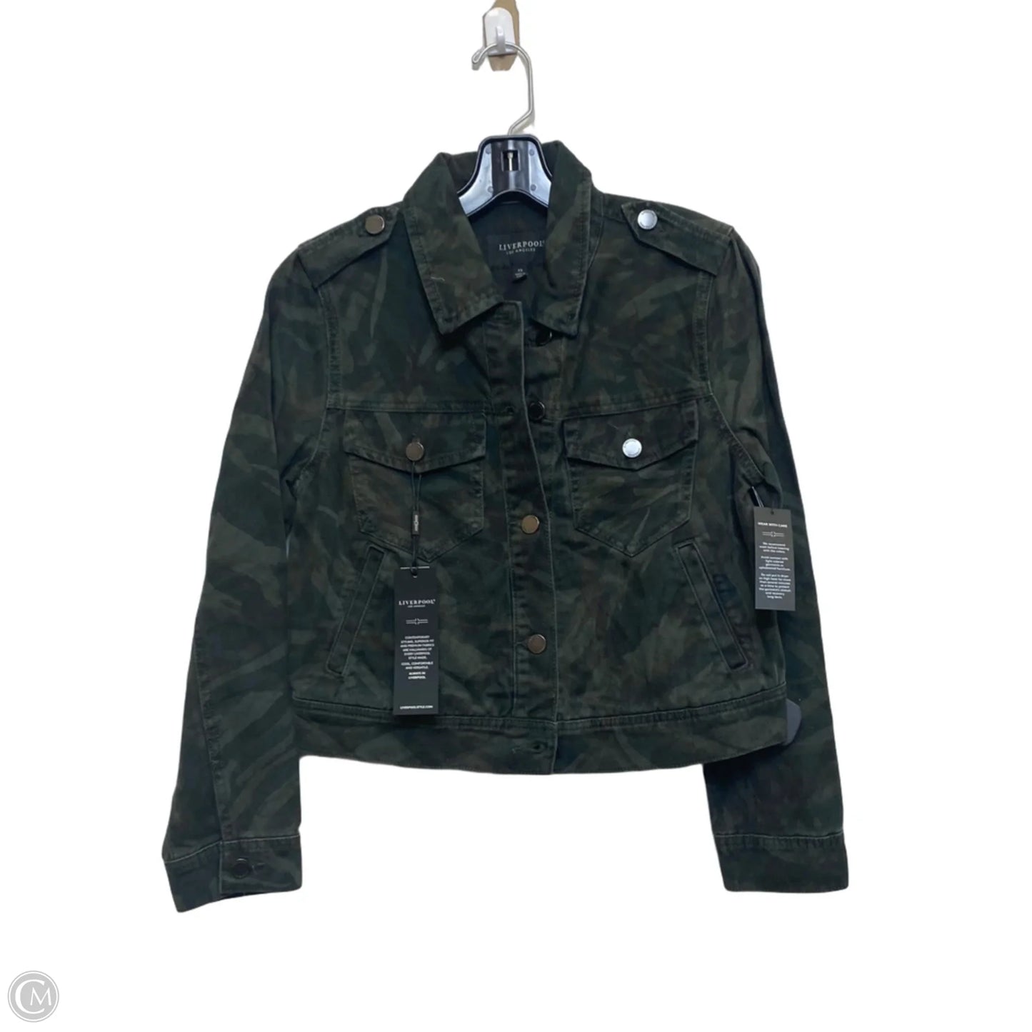 Jacket Denim By Liverpool In Green Denim, Size: Xs