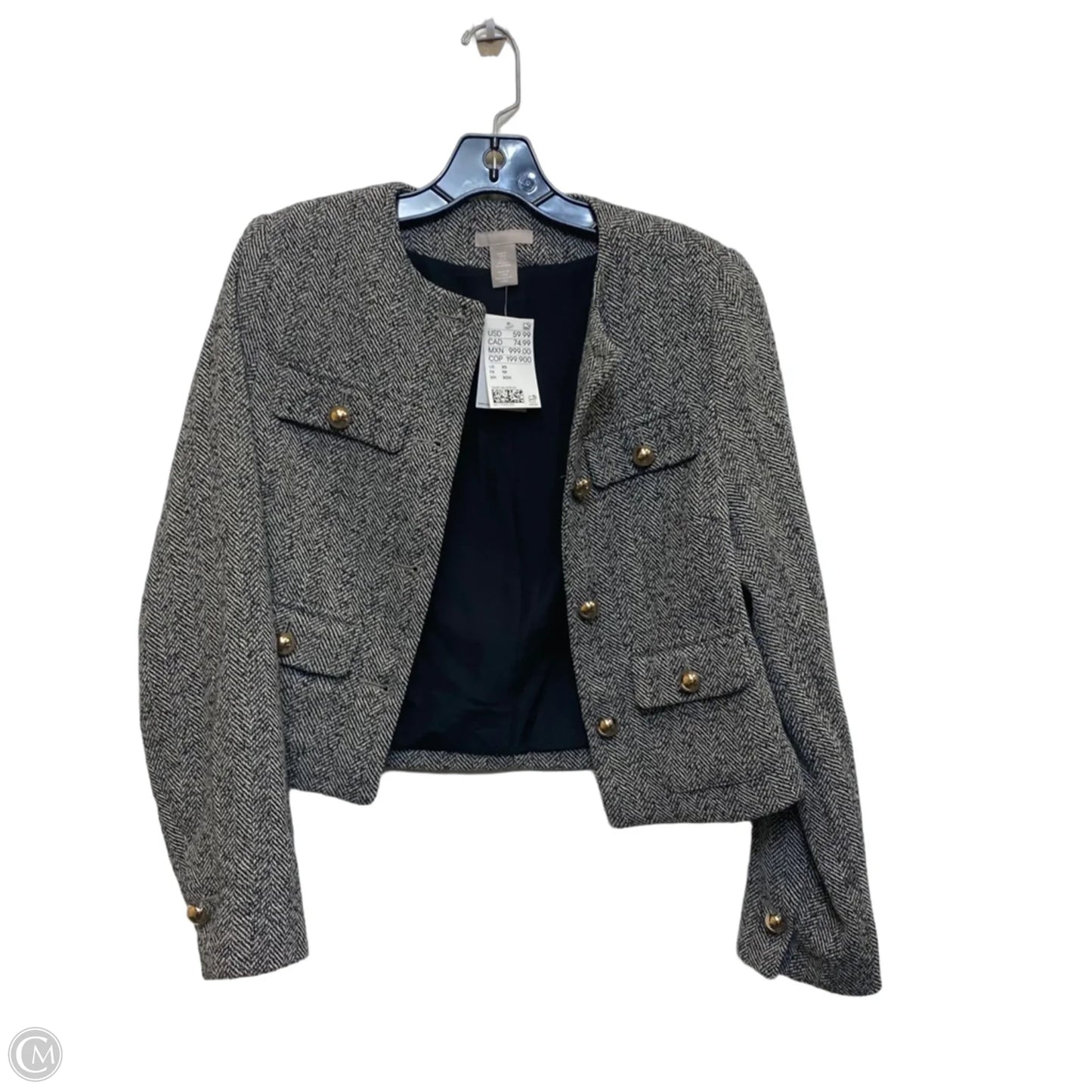 Blazer By H&m In Grey, Size: Xs