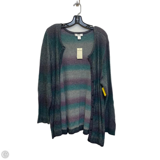 Cardigan By Cj Banks In Blue & Purple, Size: 3x