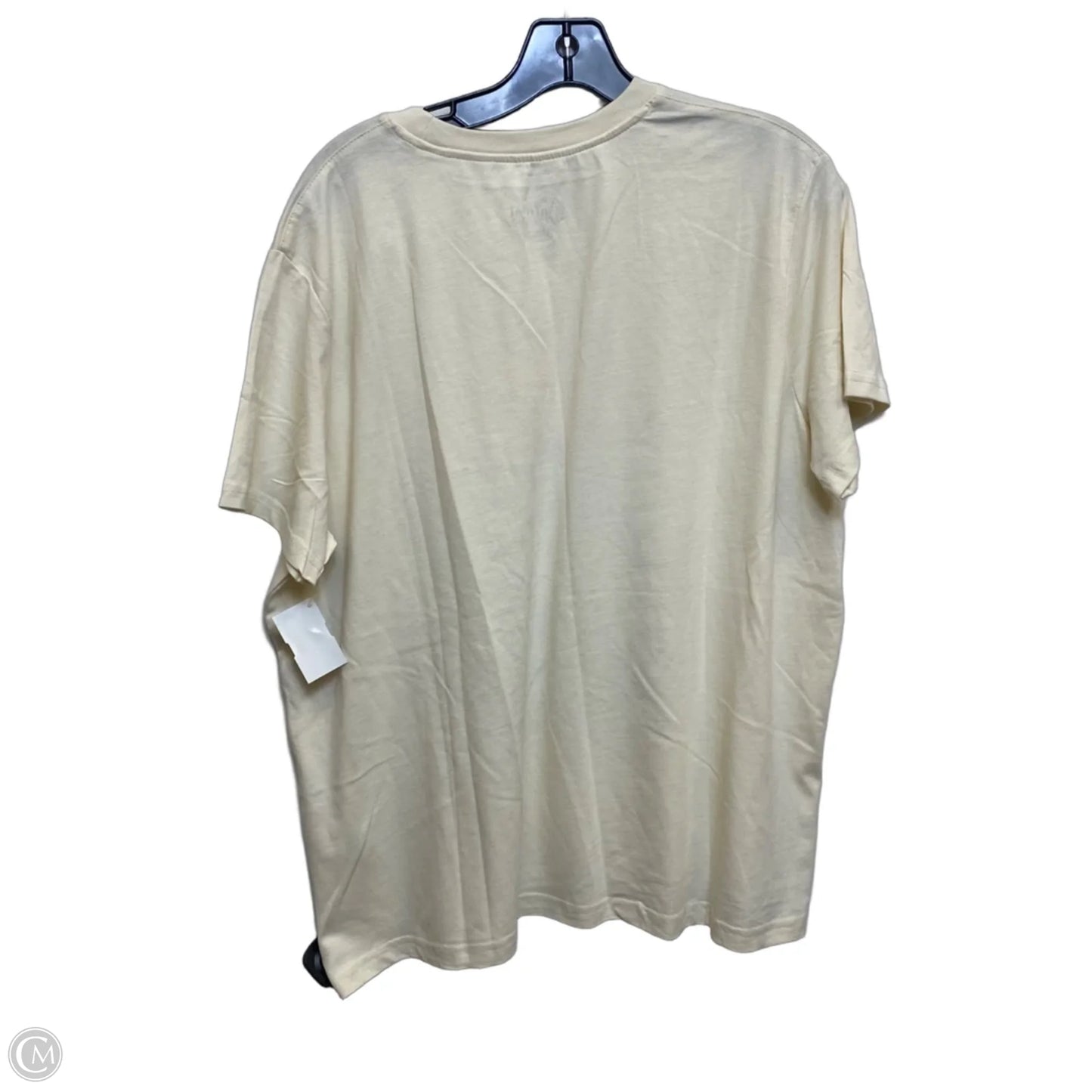 Top Short Sleeve By Natural Reflections In Cream, Size: Xl