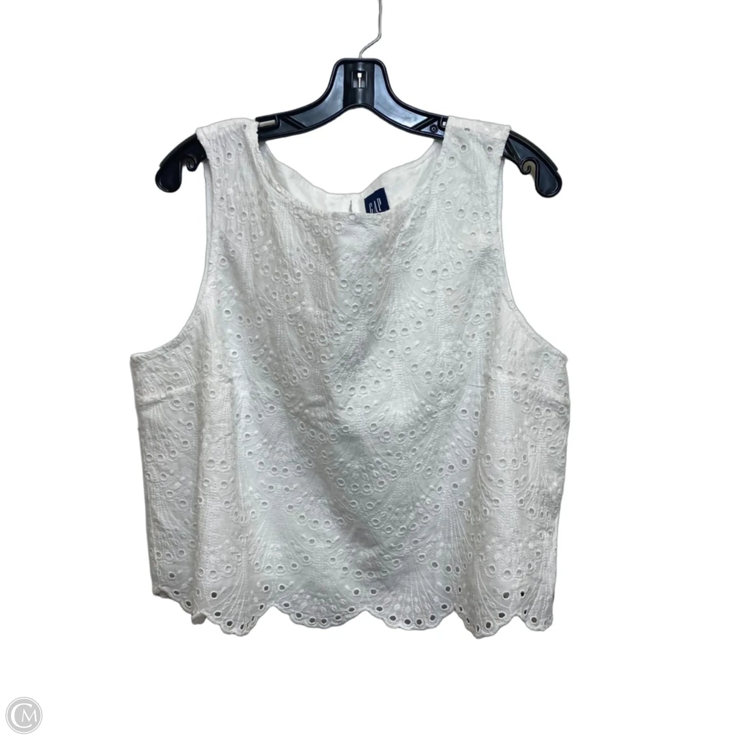 Top Sleeveless By Gap In White, Size: Xl