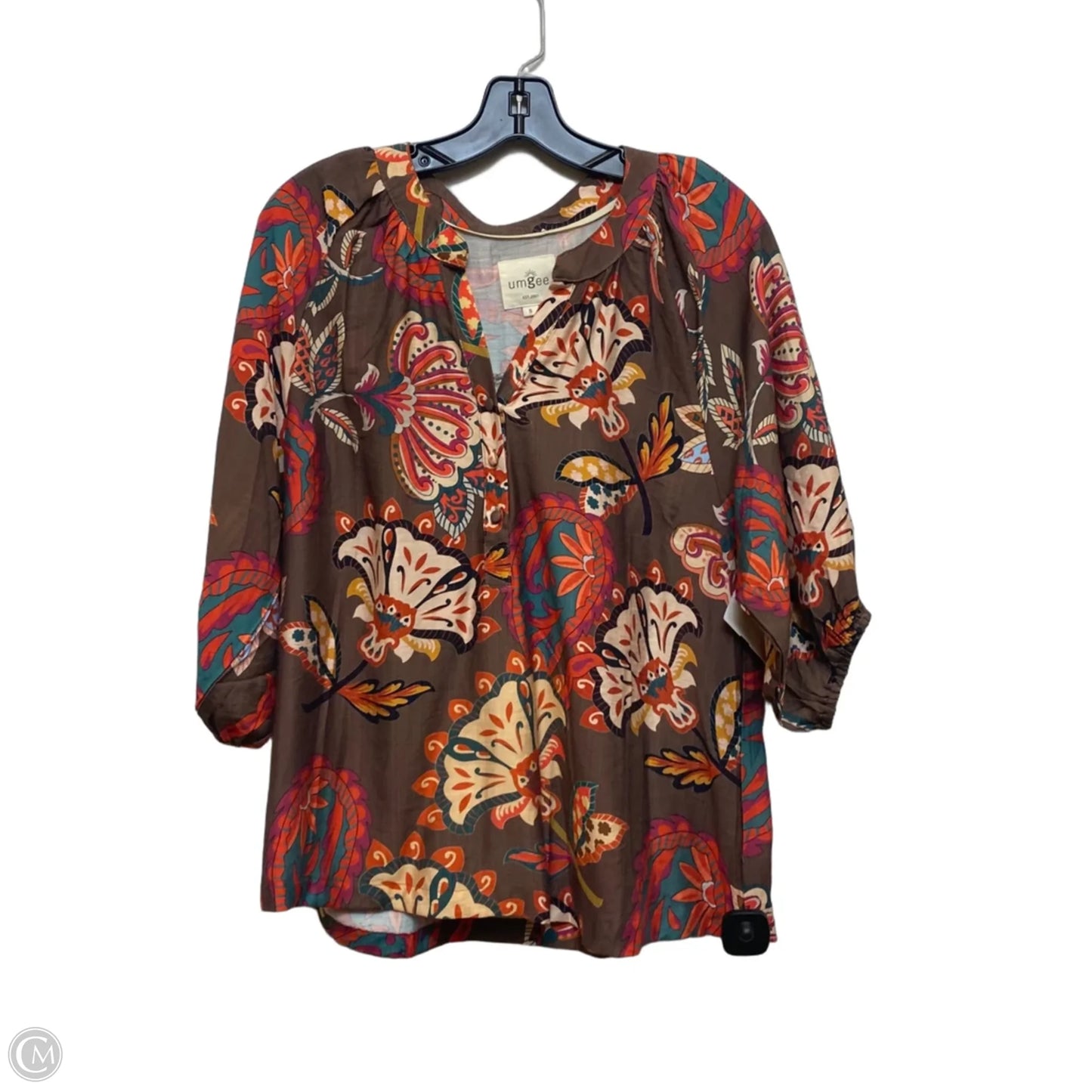 Top 3/4 Sleeve By Umgee In Brown & Red, Size: S