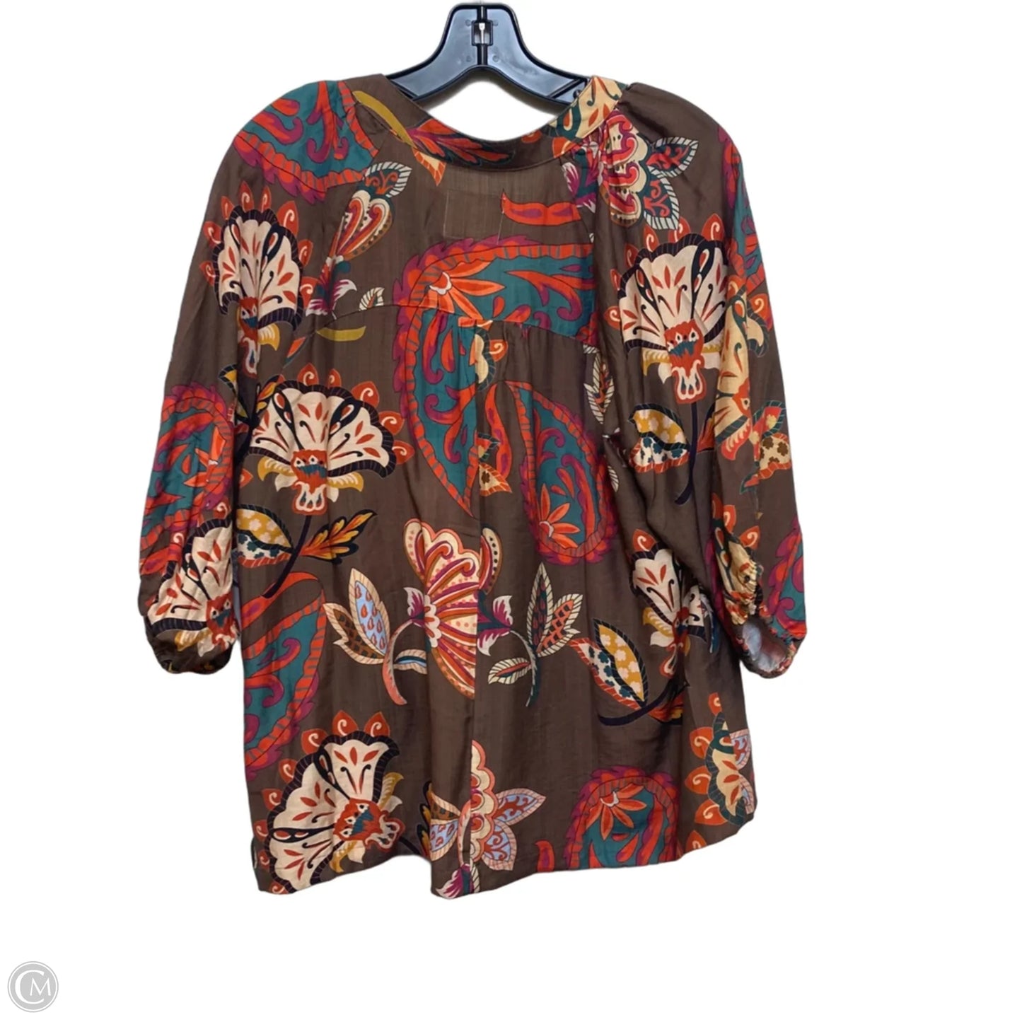 Top 3/4 Sleeve By Umgee In Brown & Red, Size: S