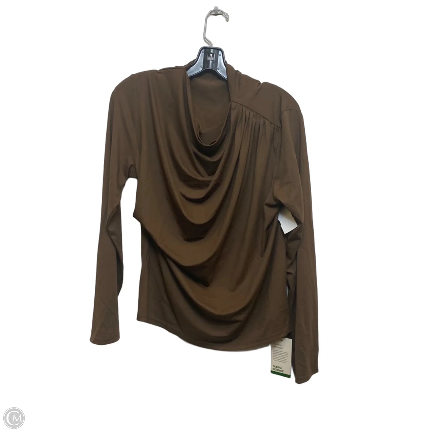 Athletic Top Long Sleeve Collar By Halara In Brown, Size: Xl