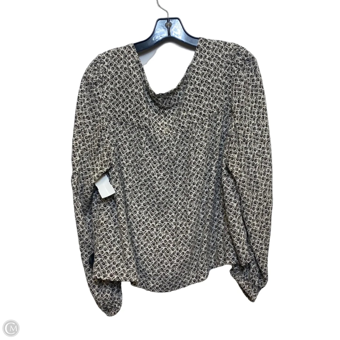 Top Long Sleeve By Gap In Brown & Cream, Size: Xl