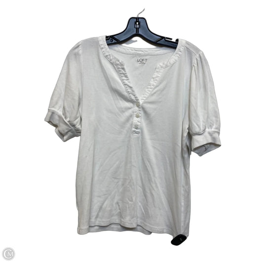 Top Short Sleeve By Loft In White, Size: L