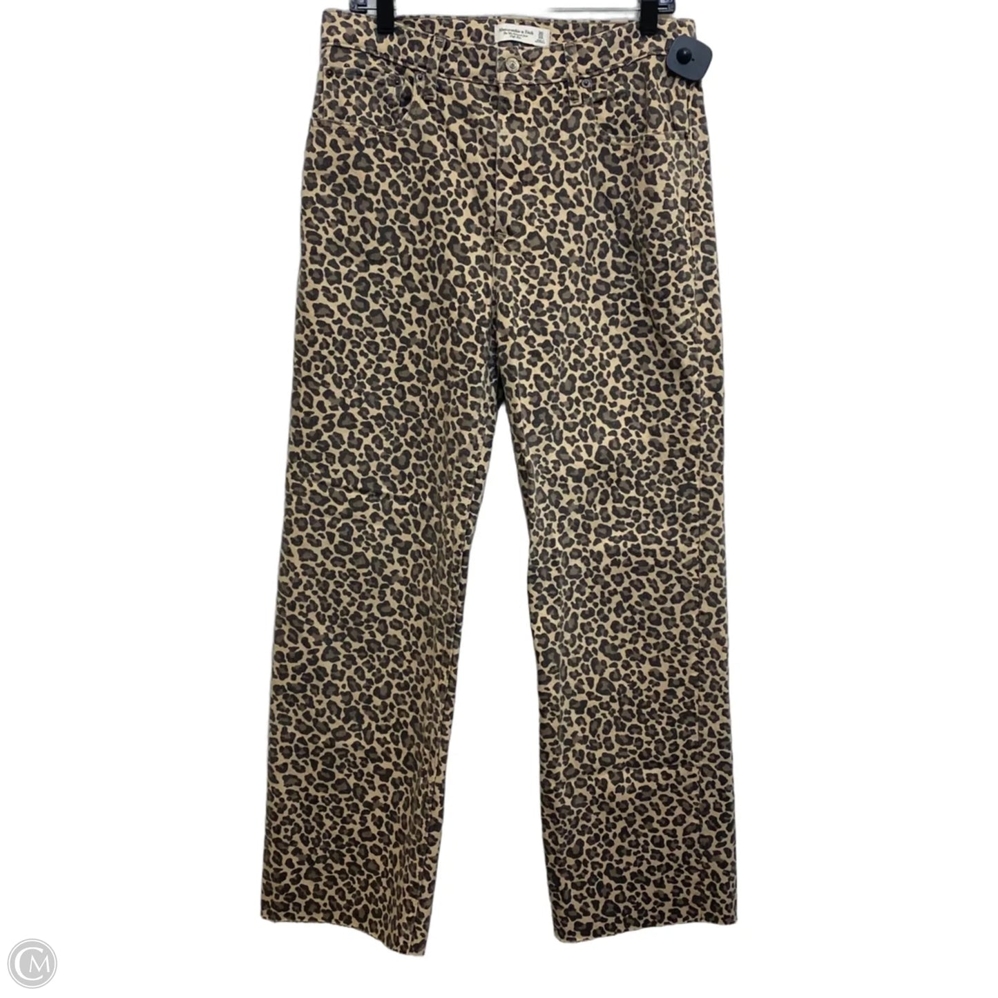 Jeans Wide Leg By Abercrombie And Fitch In Animal Print, Size: 10l