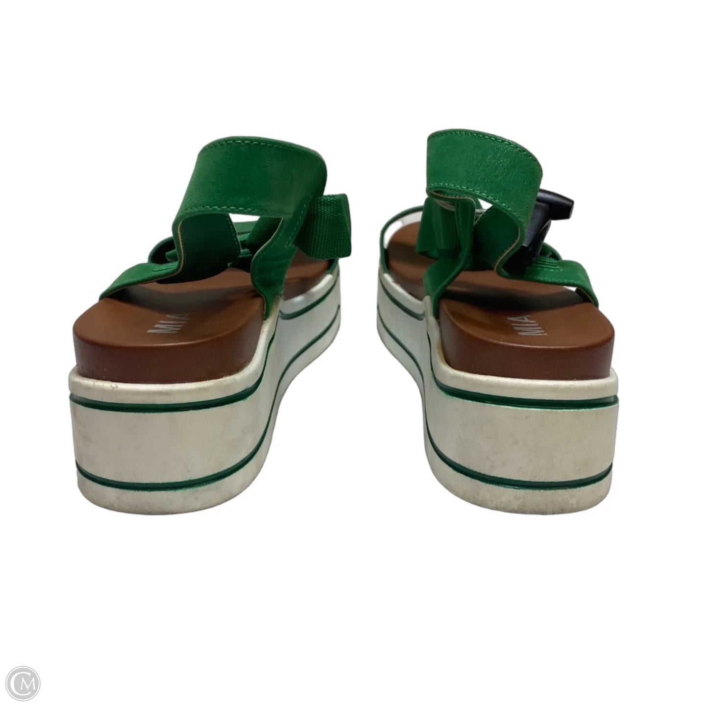 Sandals Heels Platform By Mia In Green, Size: 10