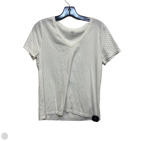 Top Short Sleeve By Gap In White, Size: M