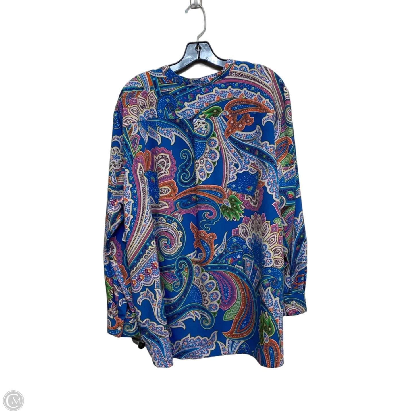 Top Long Sleeve By Lauren By Ralph Lauren In Blue, Size: 3x