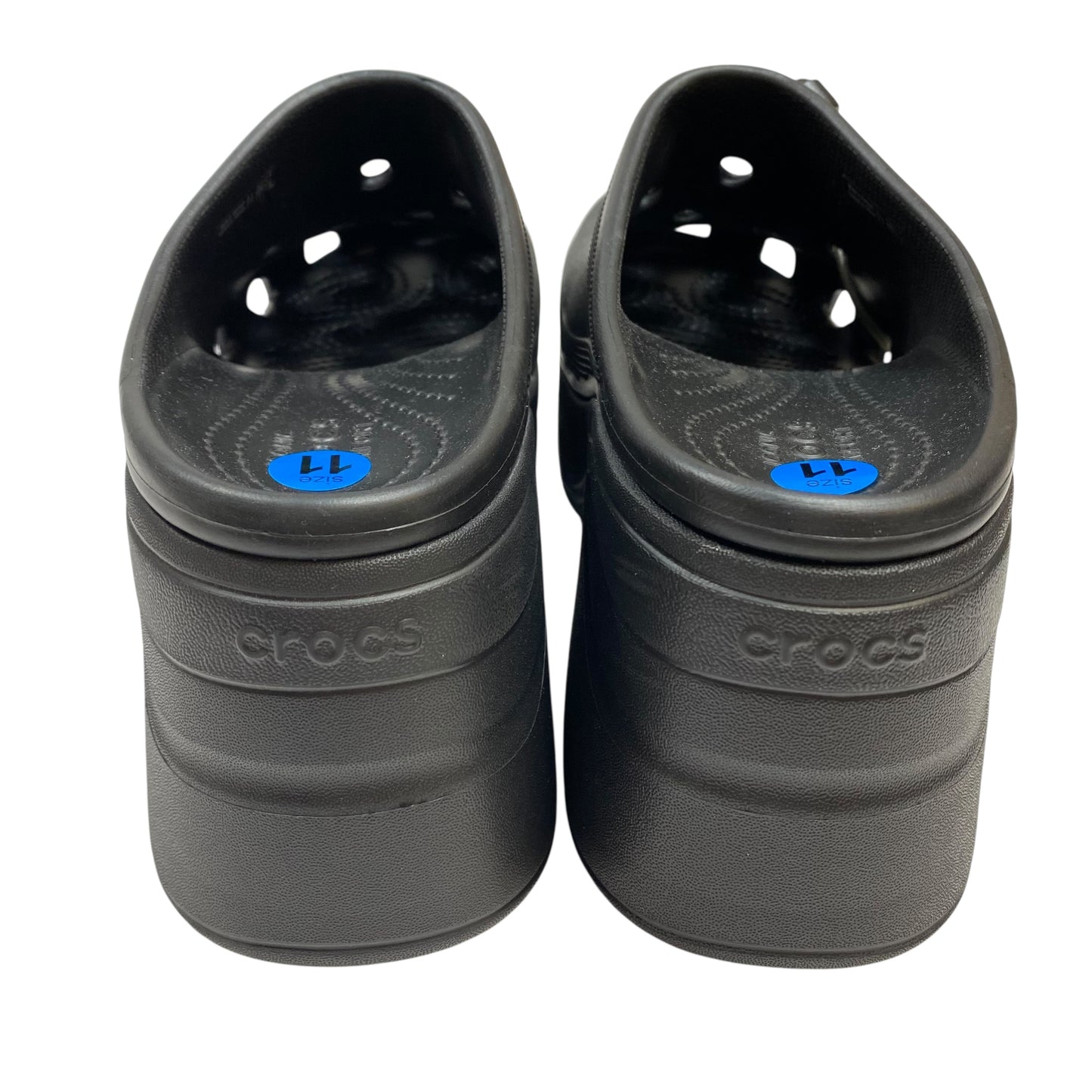 Shoes Heels Block By Crocs In Black, Size:11