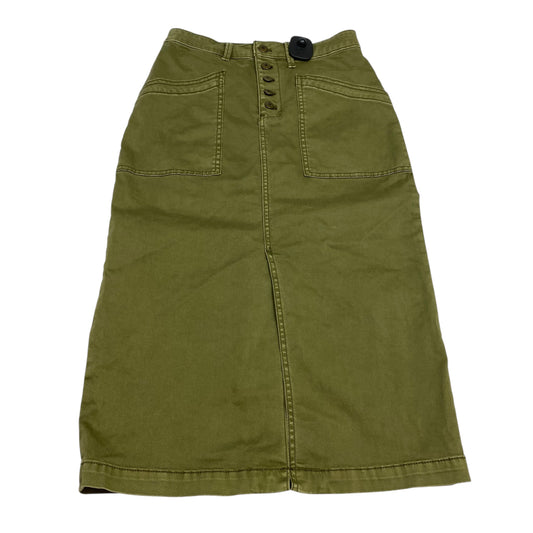 Skirt Midi By Anthropologie In Green, Size:Xs