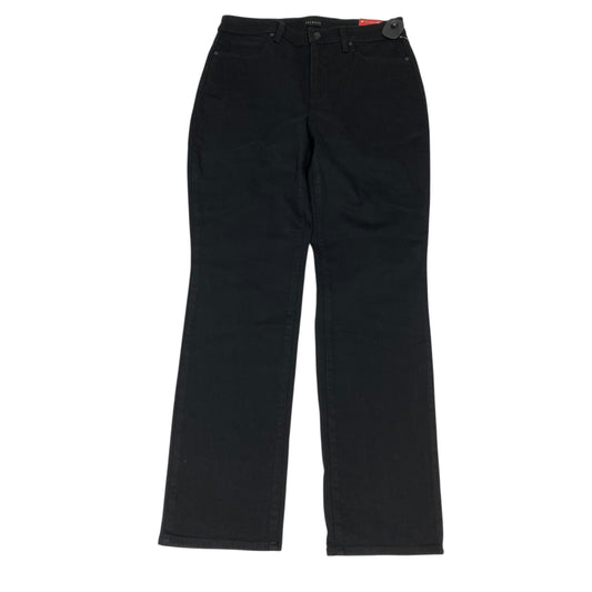 JEANS STRAIGHT by TALBOTS in BLACK DENIM, Size:10