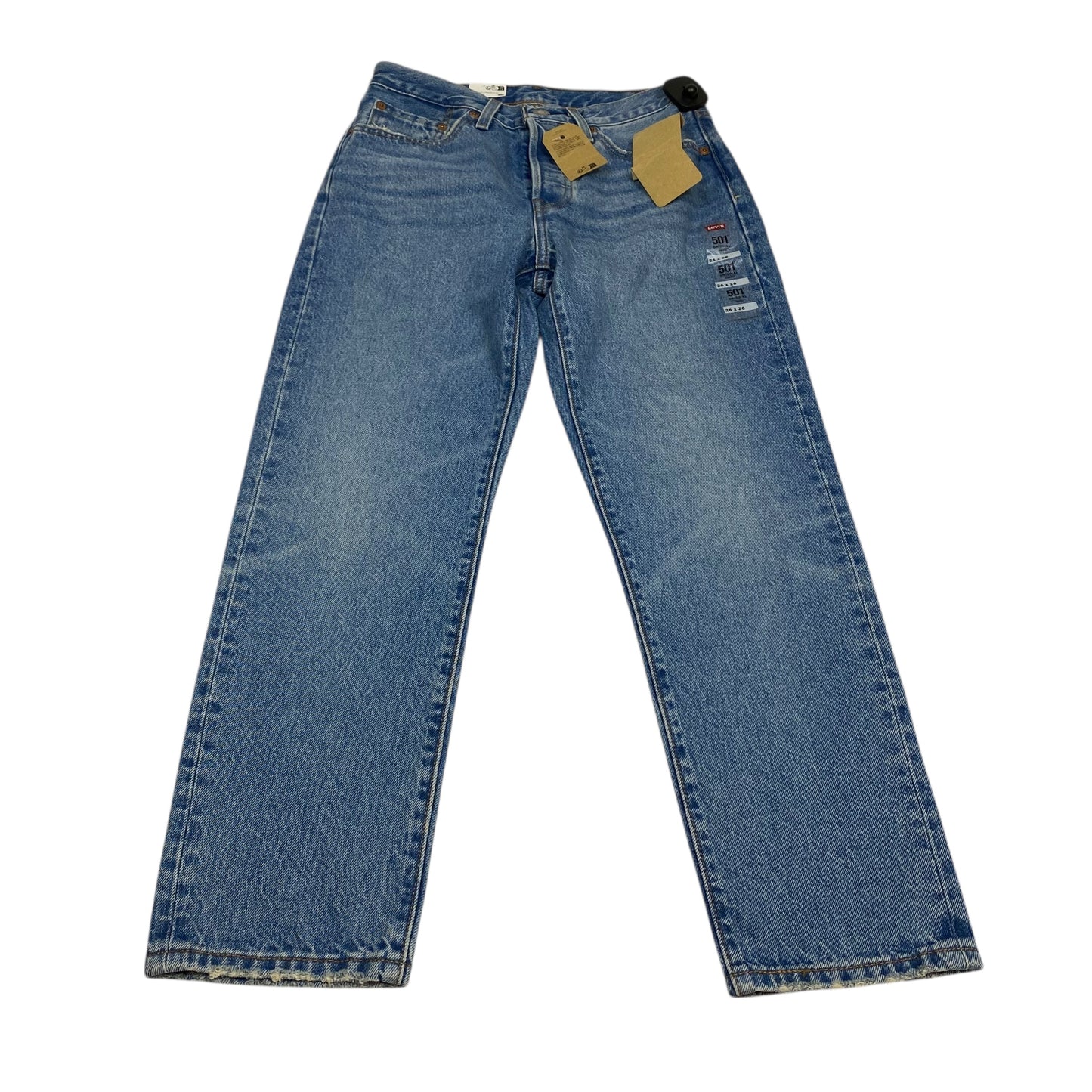 Jeans Straight By Levis In Blue Denim, Size:2