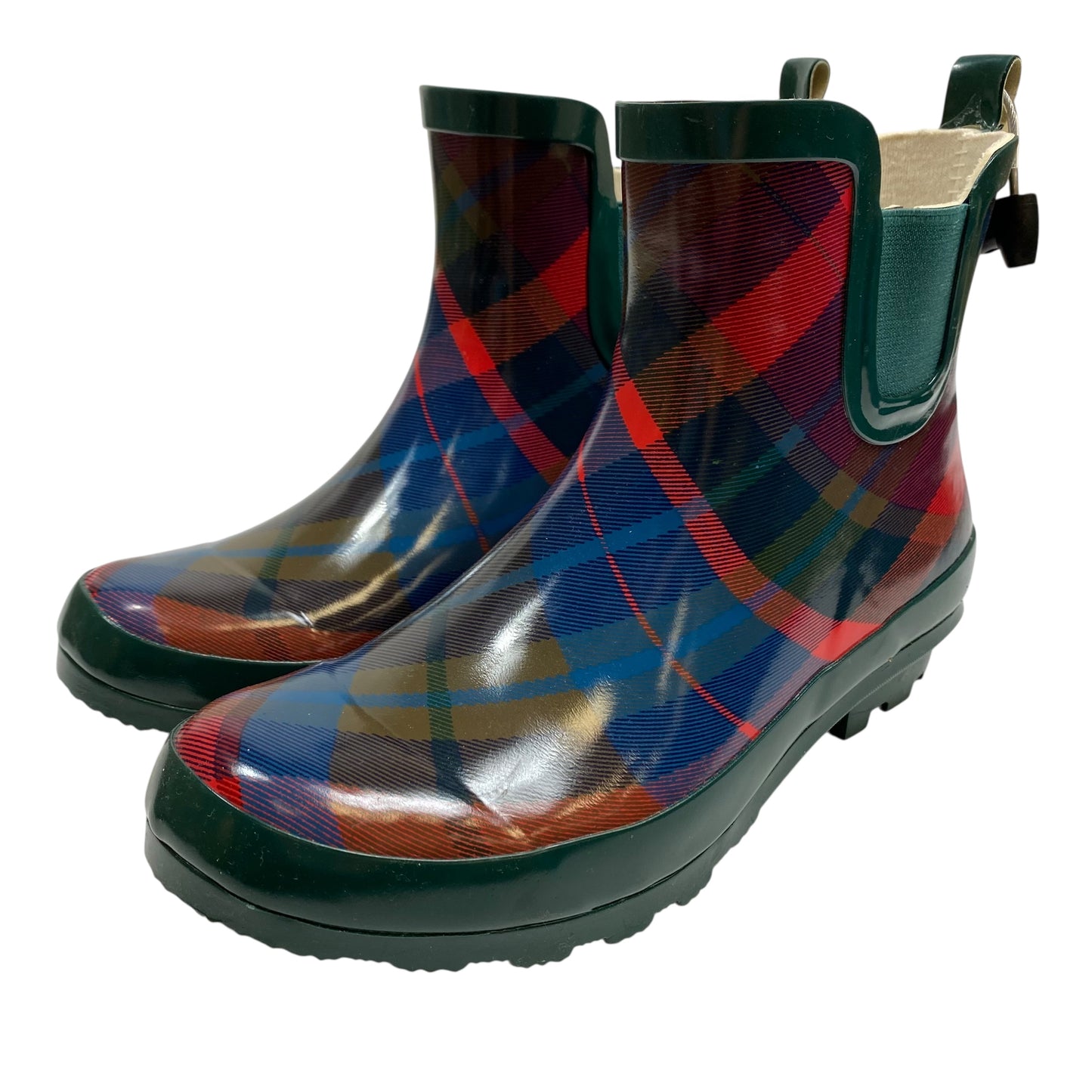 Boots Rain By Talbots In Plaid Pattern, Size:8