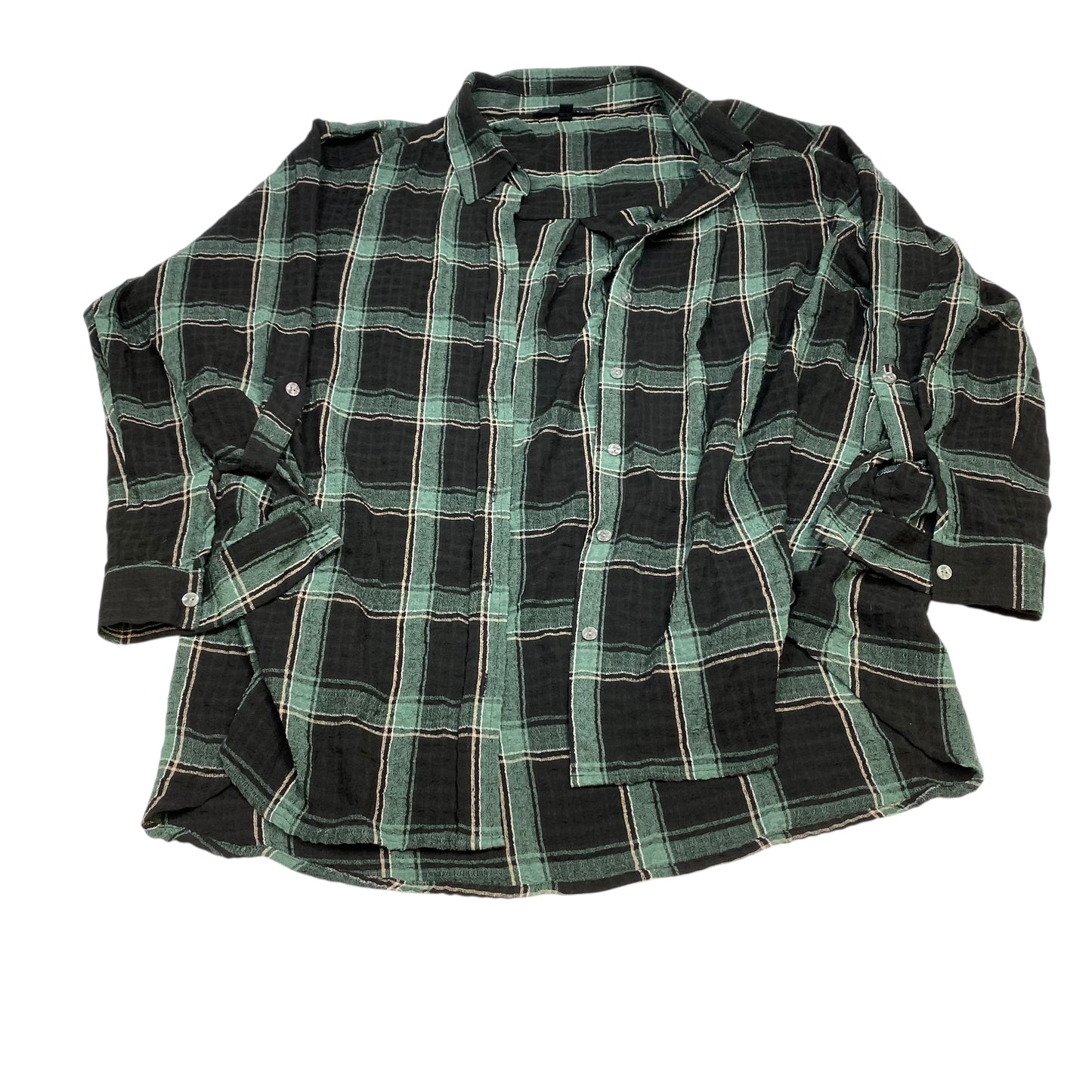 Top Ls By Jane And Delancey In Black & Green, Size:2X