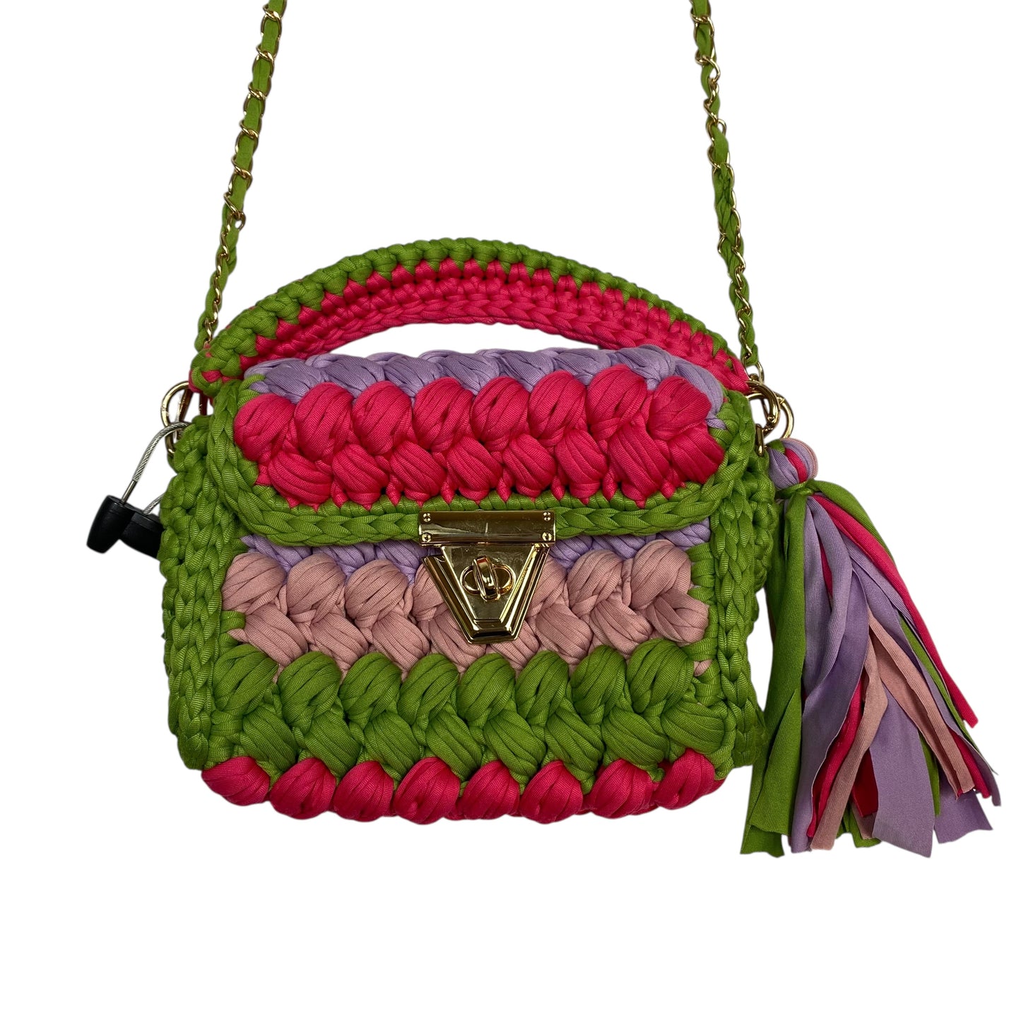 Crossbody By Clothes Mentor In Green & Pink, Size:Small