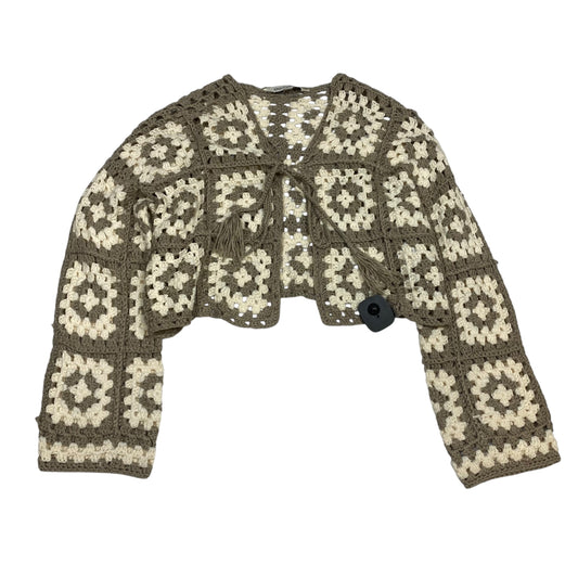 Cardigan By Davi & Dani In Cream & Grey, Size:S