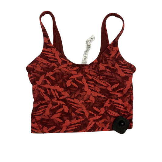 Athletic Tank Top By Lululemon In Red, Size:S