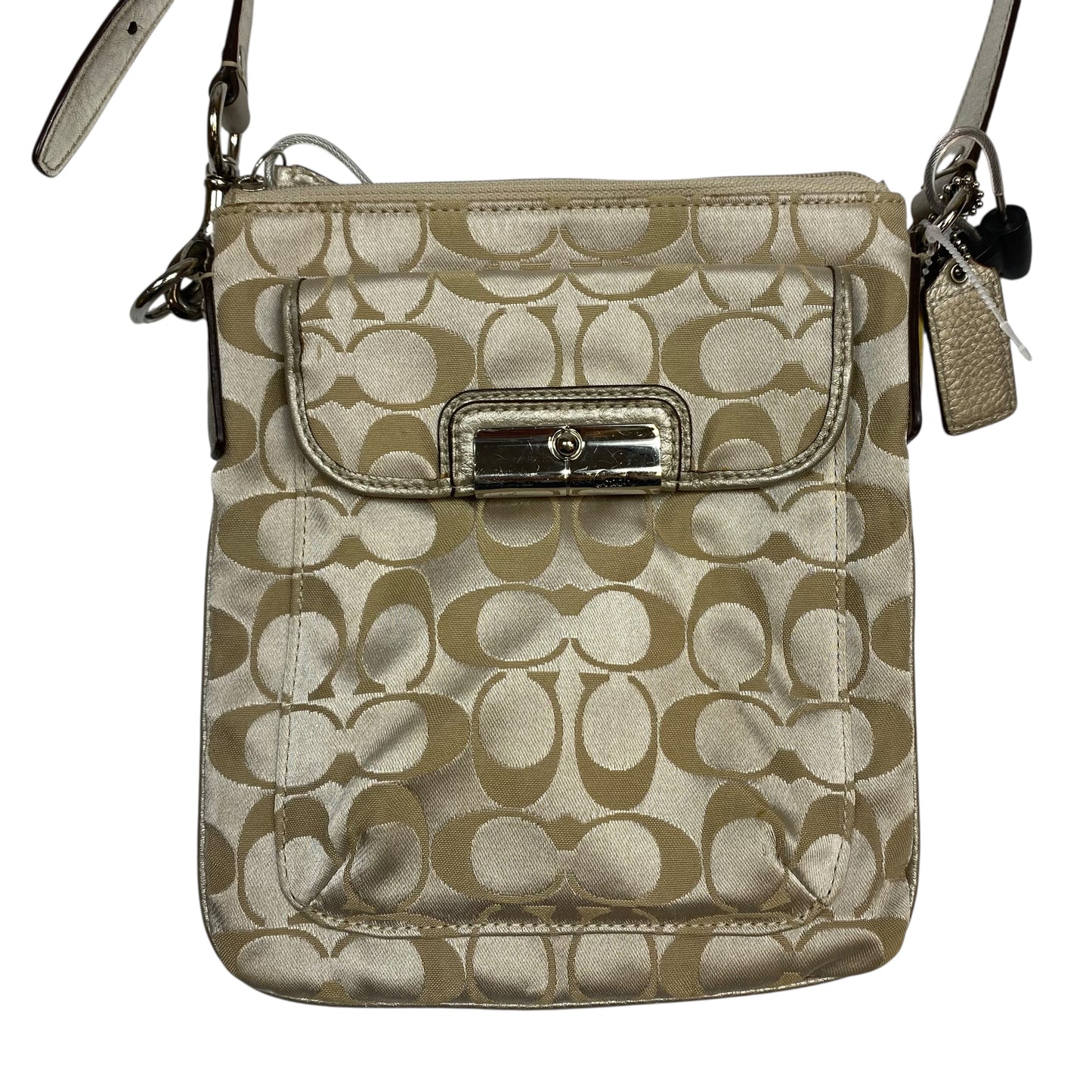 Crossbody Designer By Coach In Tan, Size:Small
