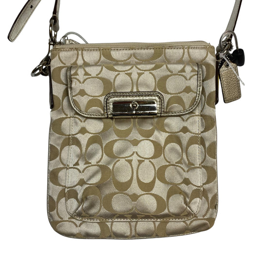 Crossbody Designer By Coach In Tan, Size:Small