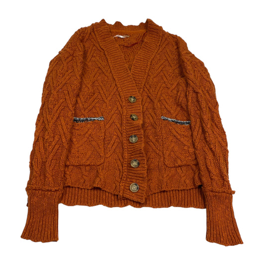 Sweater Cardigan By Free People In Orange, Size:Xs