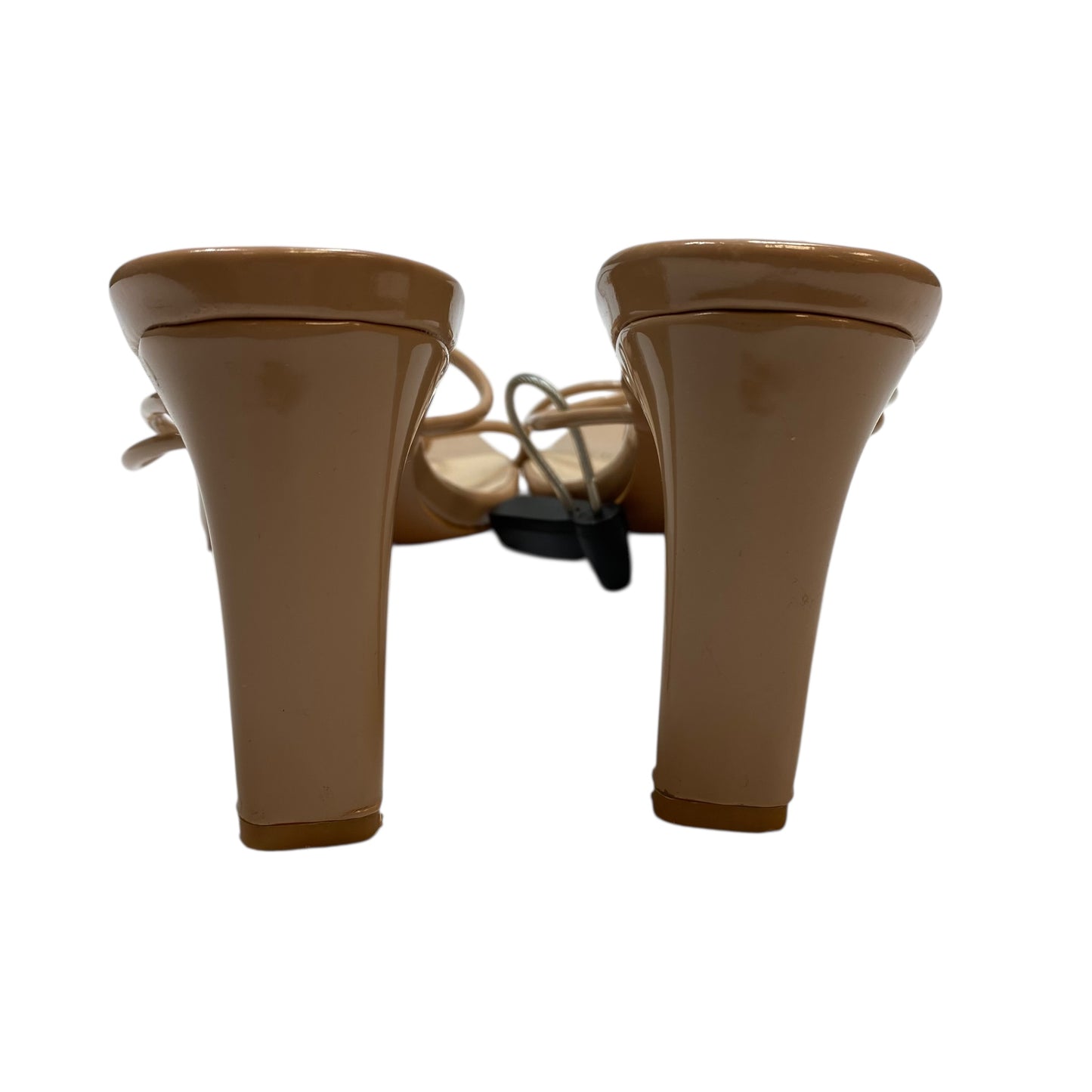 Sandals Heels Block By Pretty Little Thing In Tan, Size:9