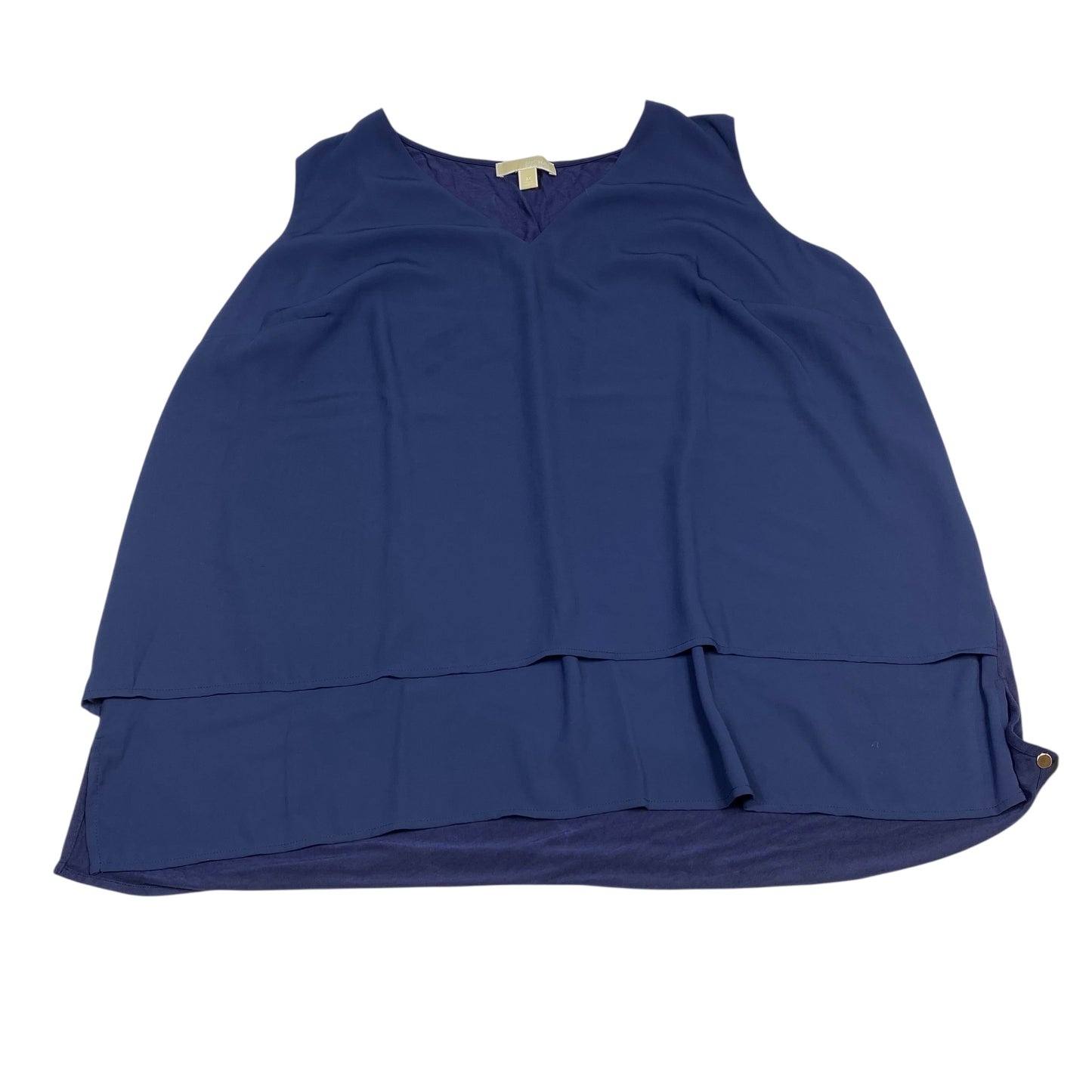 Blouse Sleeveless By Michael By Michael Kors In Navy, Size:3X