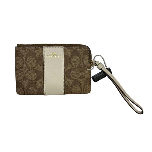 Wristlet Designer By Coach In Brown & Cream, Size:Small