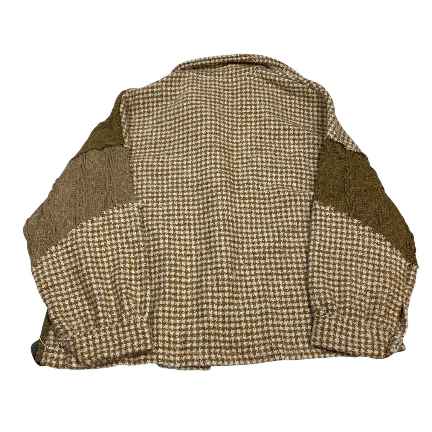 Jacket Shirt By Pol In Brown & Cream, Size:S
