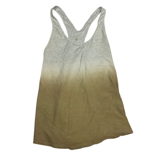 Athletic Tank Top By Lululemon In Grey & Tan, Size:S