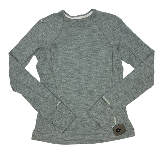 Athletic Top Ls Crewneck By Lululemon In Green & Grey, Size:S