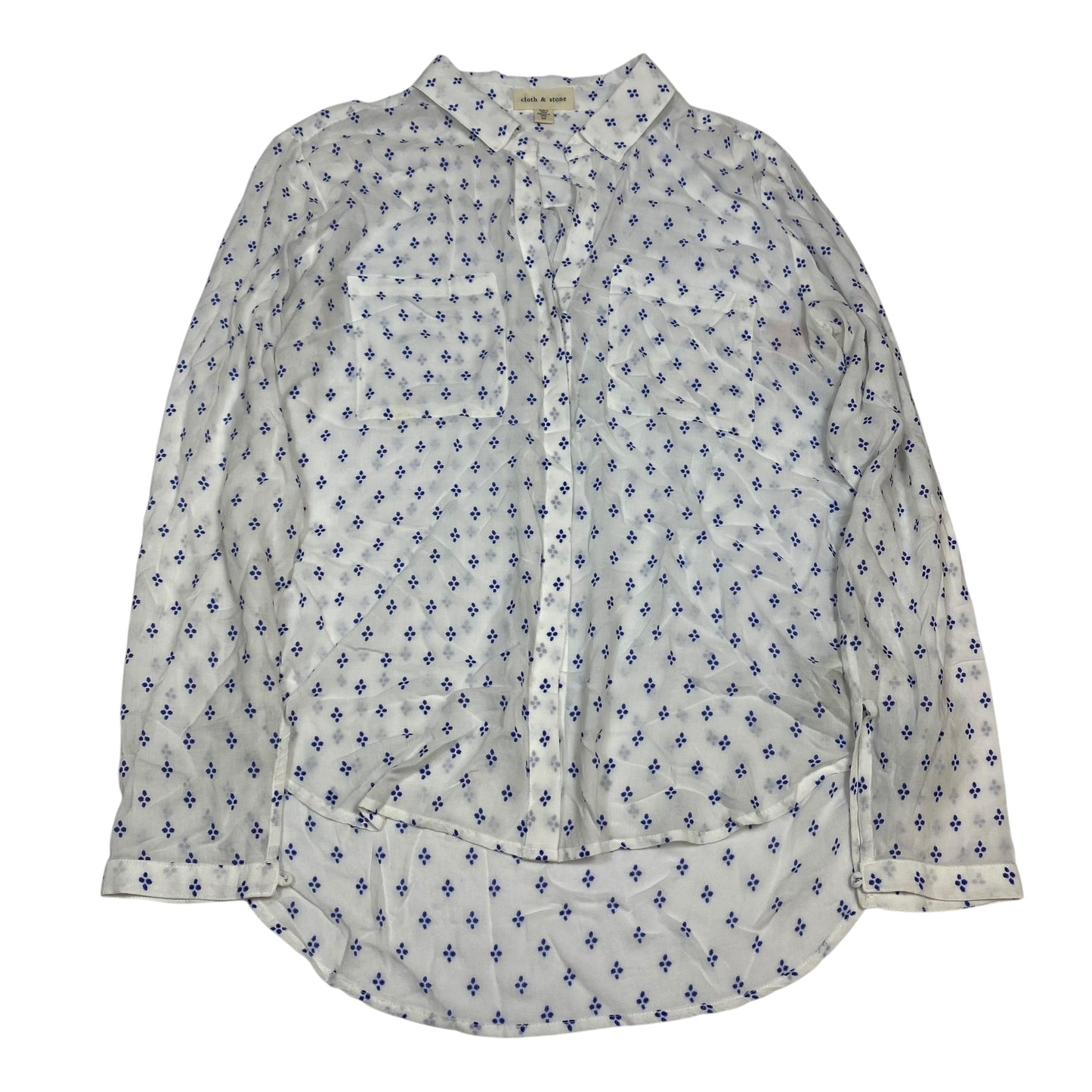 Top Ls By Cloth & Stone In Blue & White, Size:M