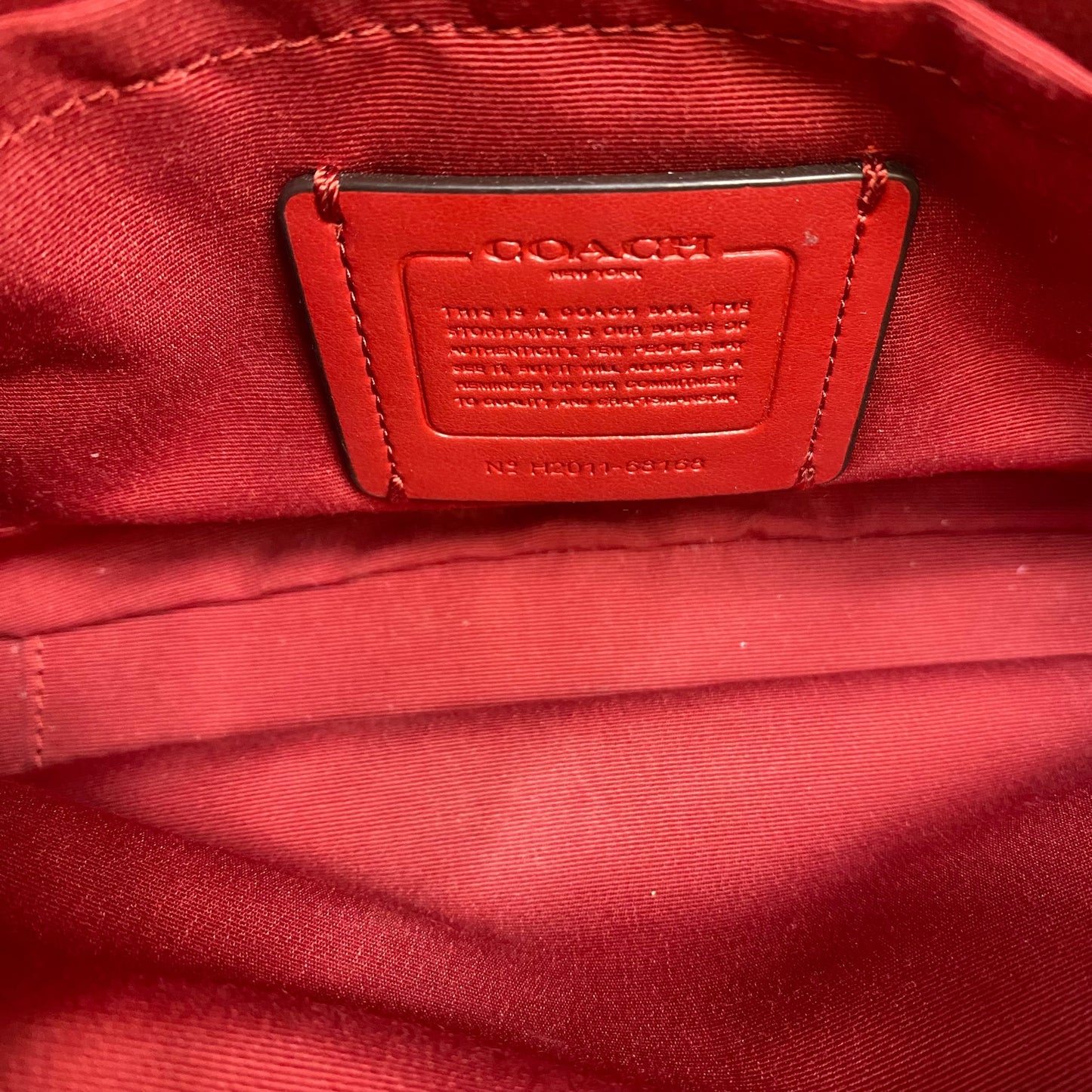 Crossbody Designer By Coach In Brown & Red, Size:Medium