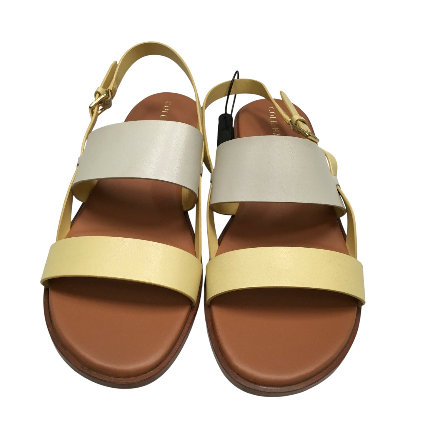 Sandals Designer By Cole-Haan In Cream & Yellow, Size:8.5