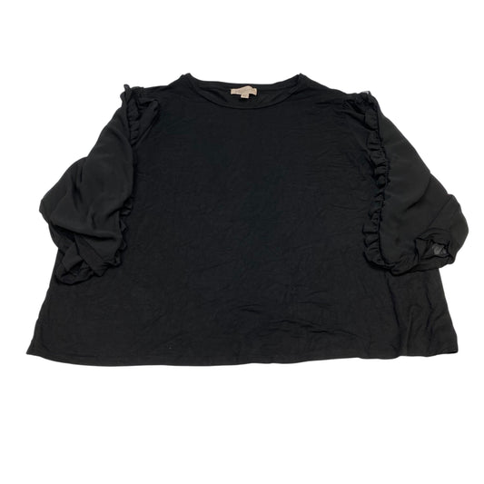 Top 3/4 Sleeve By Philosophy In Black, Size:3X