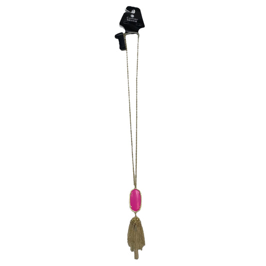 Necklace Designer By Kendra Scott In Gold & Pink