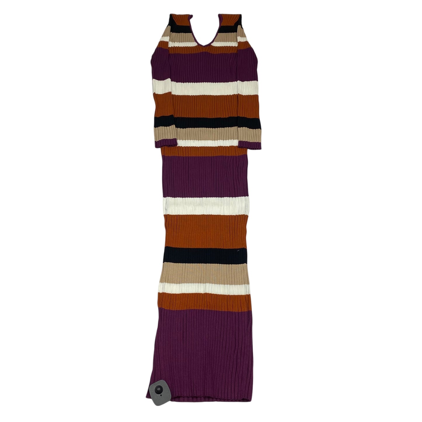 Dress Casual Midi By Fashion Nova In Purple & Tan, Size:2X