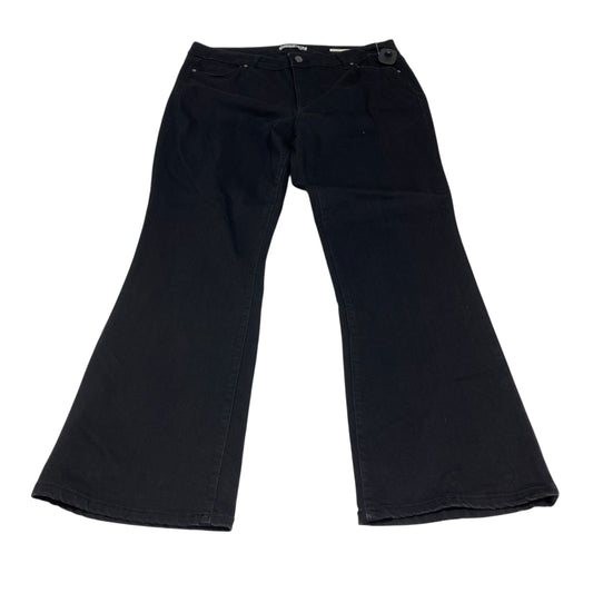 Jeans Flared By Code Blue In Black Denim, Size:18