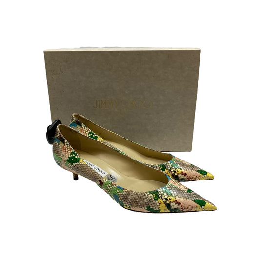 Shoes Luxury Designer By Jimmy Choo In Snakeskin Print, Size:9.5