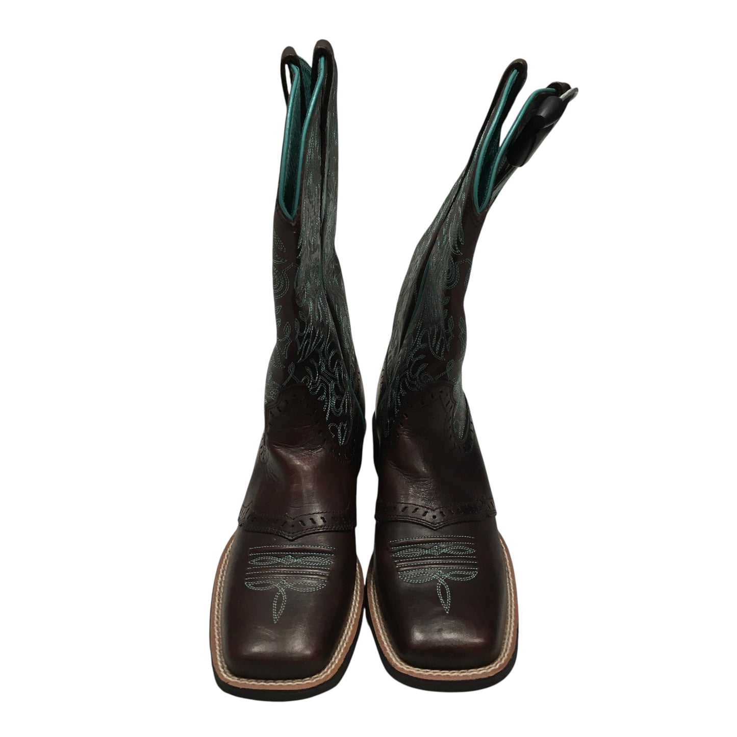 Boots Western By Ariat In Brown & Green, Size:7